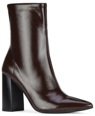 Women's Siren Pointed-Toe Block-Heel Faux Leather Booties