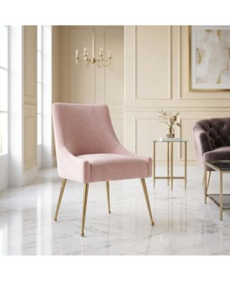 Beatrix Velvet Accent Side Chair with Gold Legs for Bedroom or Living Room