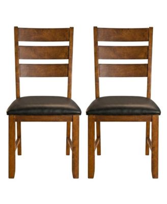Mango Upholstered Side Chairs with Distressed Finish and Rustic Style