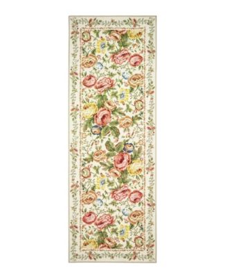 Uffington Roses Border Floral Slip Resistant Runner Rug, 29" x 72"