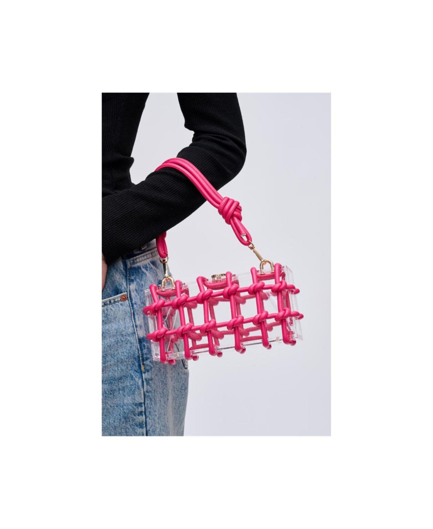 Женская сумка Urban Expressions Mavis Rhinestone-Knot Detachable Chain Strap Evening, цвет: Розовый — фото 7