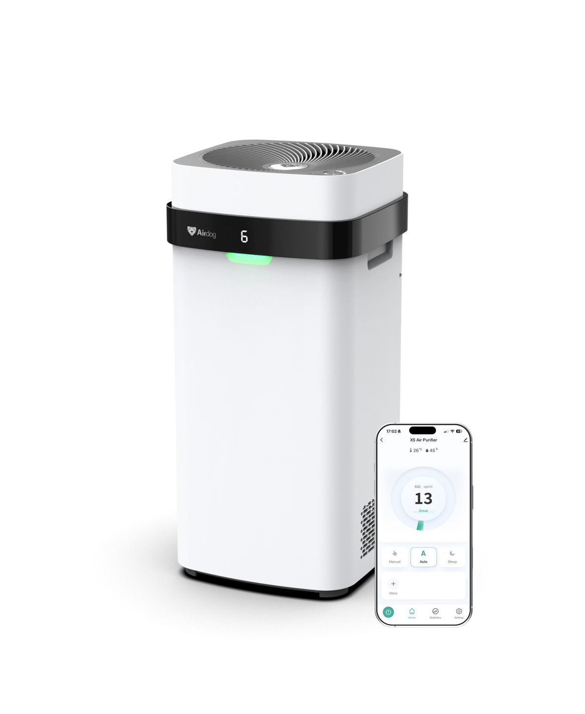 Airdog X5 Washable/Reusable Filter Home Air Purifier - White