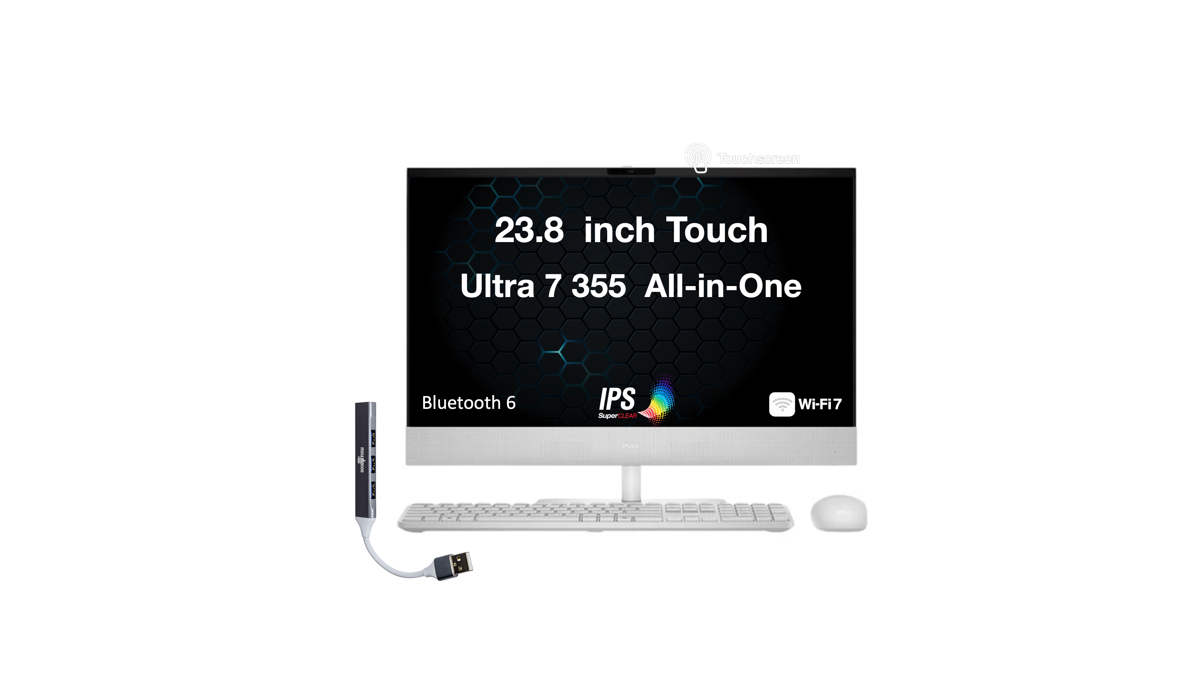 Dell 24 EC24260 23.8" All-in-One with 15th Gen Ultra 7 355, 16GB Ram, 1TB Ssd, Windows 11 Home
