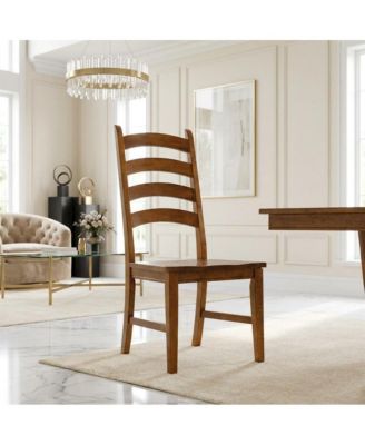 Rustic Amber Side Chair with Distressed Finish and Solid Rubberwood Construction
