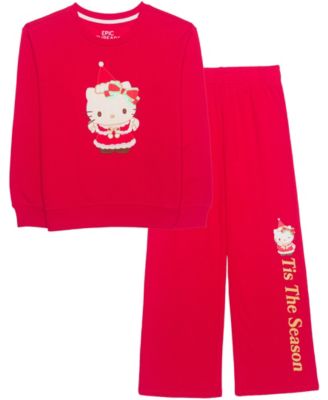 Girls' 4-16 Hello Kitty Holiday Long-Sleeve Sweatshirt and Joggers, 2-Piece Set