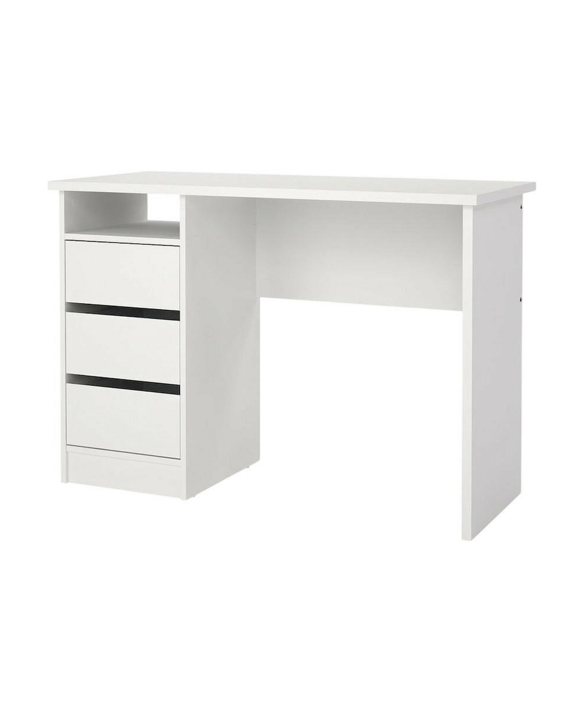 FurniFact Computer Desk with 3 Drawers and Open Shelf for Home Office - White