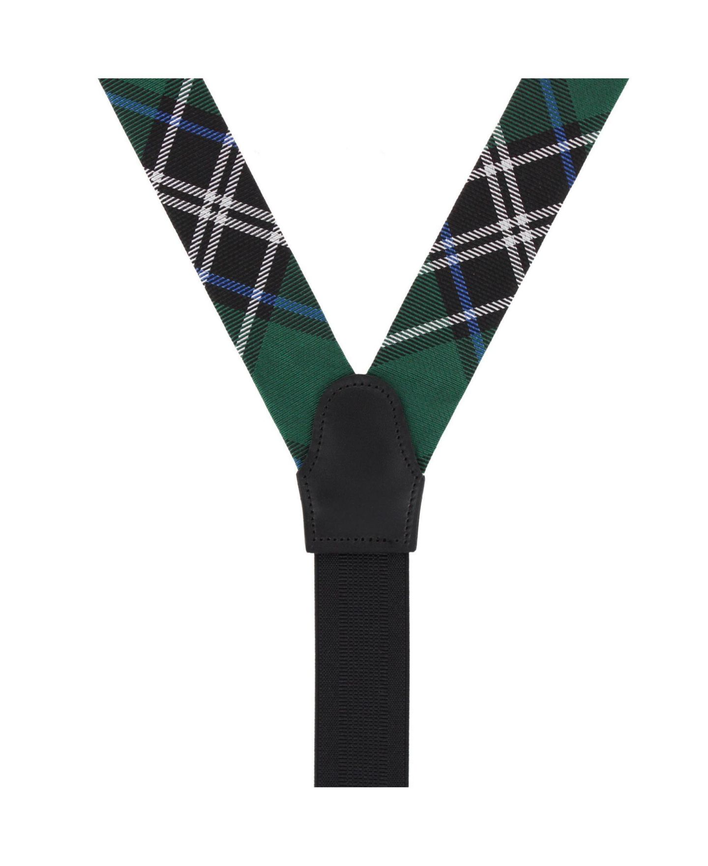 Мужские подтяжки TRAFALGAR Jarlath Tartan Plaid Wool-Blend Button-End Suspenders, цвет: Зелёный — фото 2