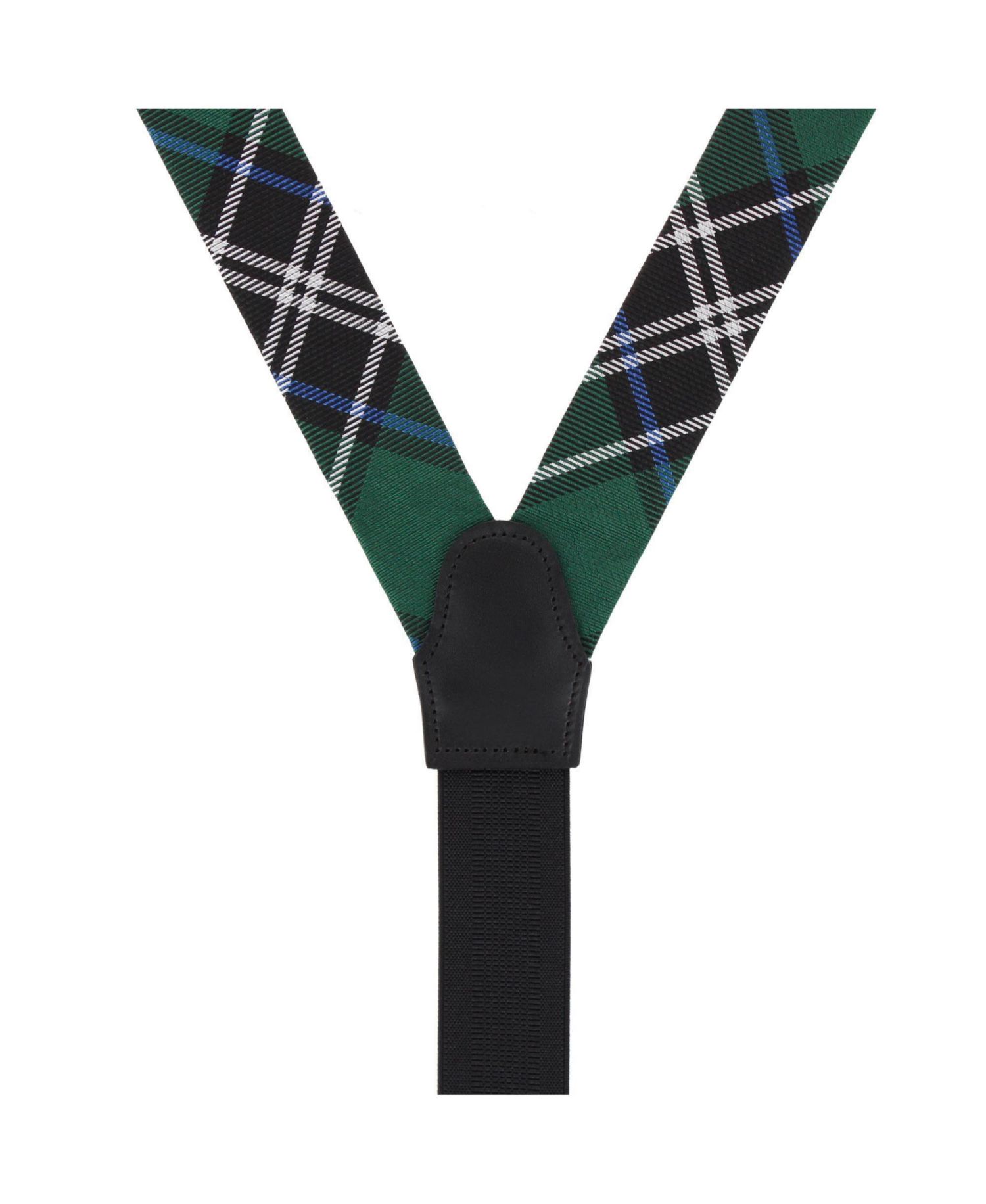 Jarlath Tartan Plaid Wool-Blend Button-End Suspenders