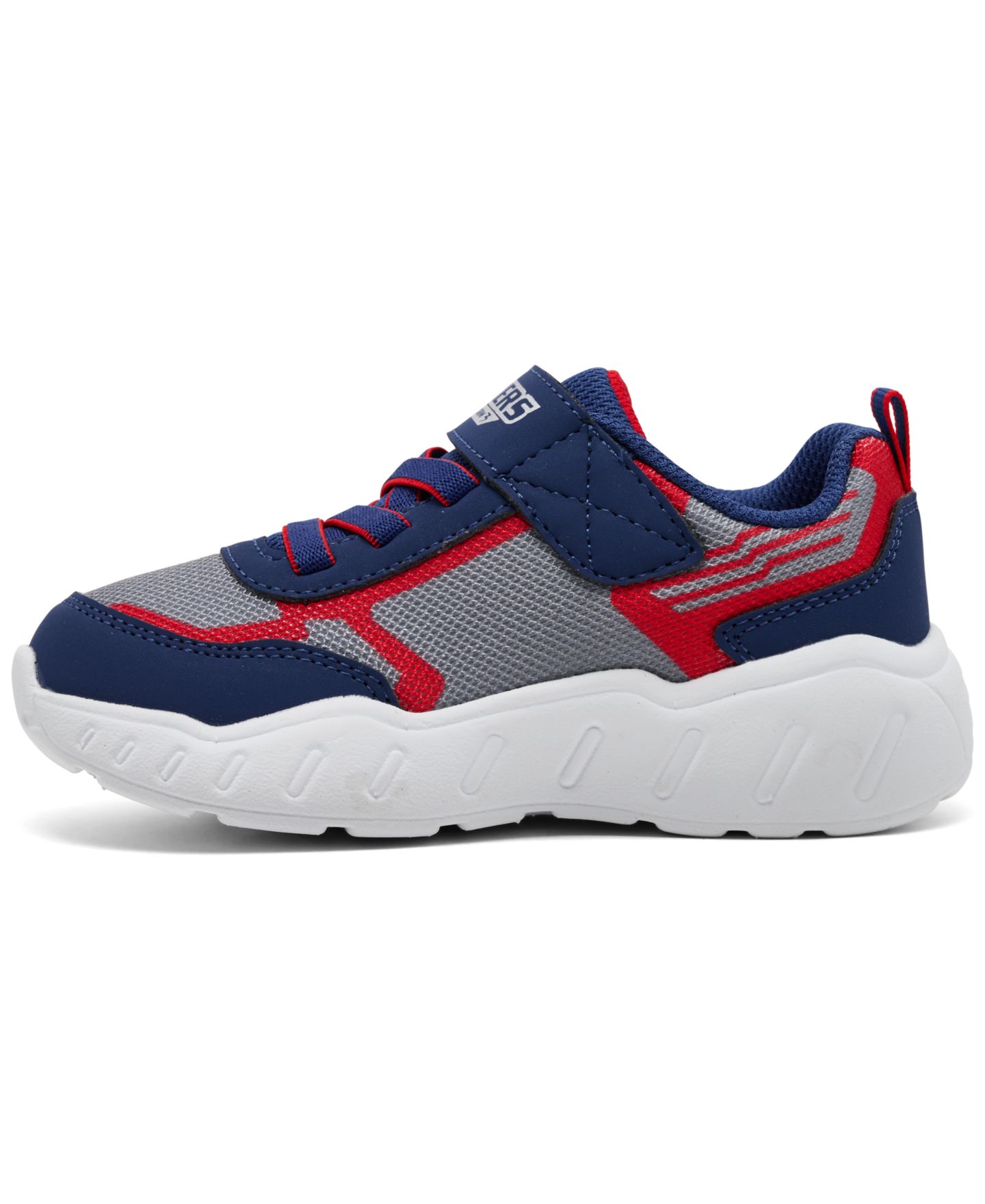 Детские кроссовки Skechers Play Scene Storm Brights со светом на липучках, цвет: Тёмно-синий / Красный — фото 3