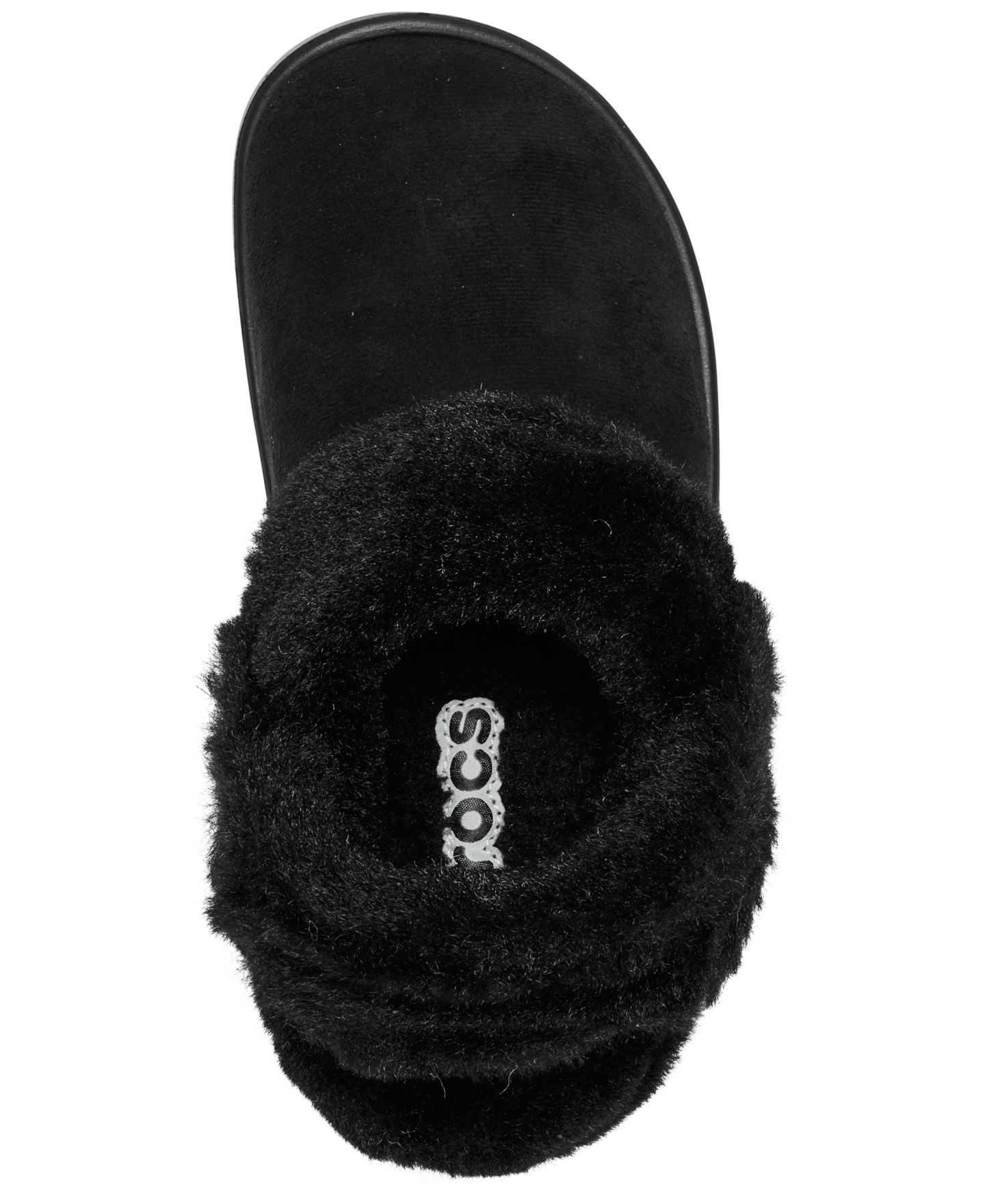 Сабо Crocs Unfurgettable Faux Suede and Faux Fur Clogs from Finish Line для девочек, цвет: Чёрный — фото 5
