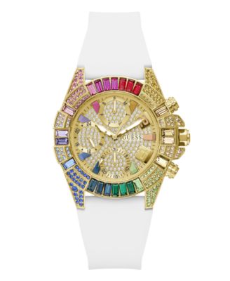 Women's Quartz Day and Date Pride White Silicone Watch 39mm