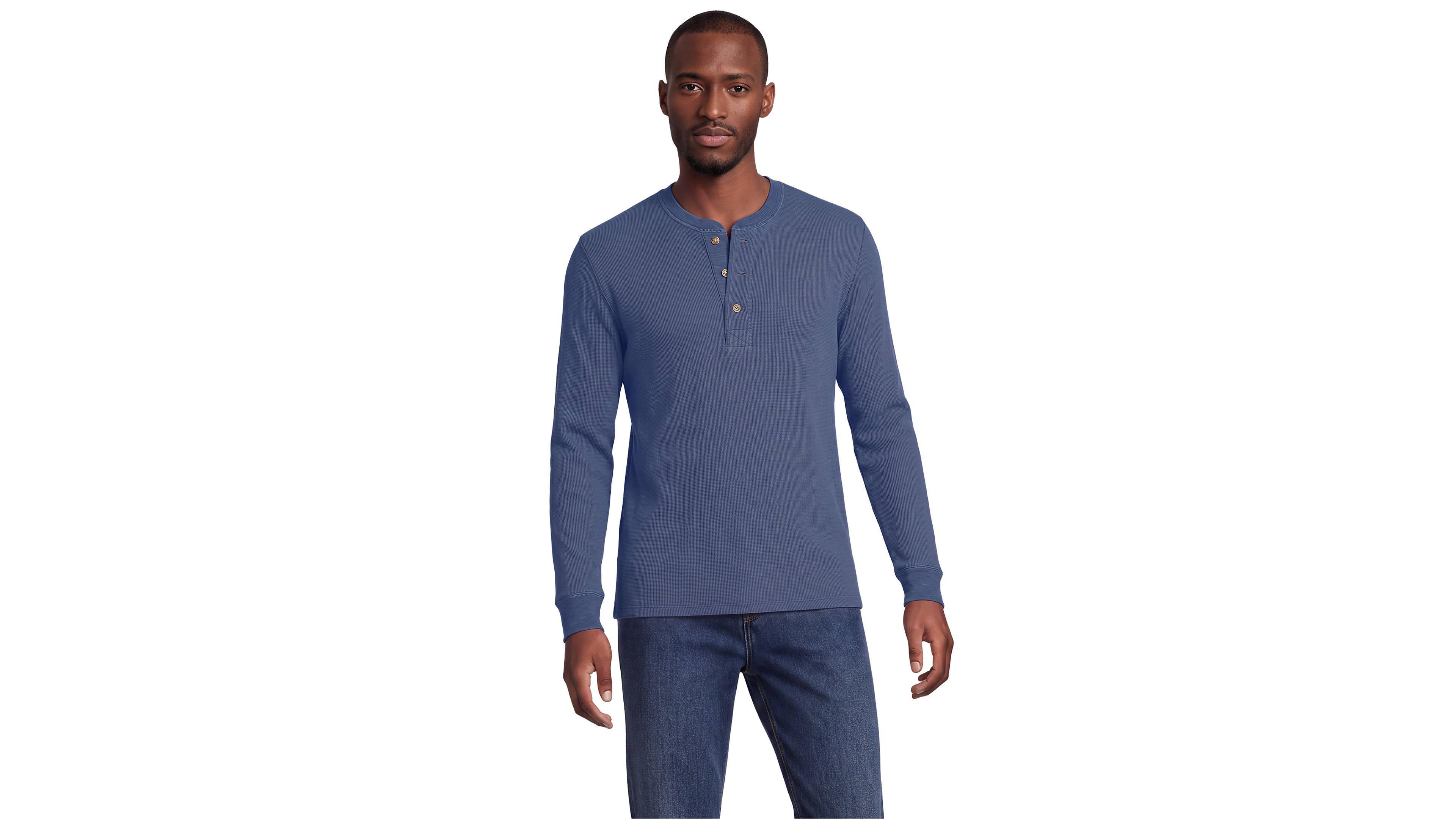 Lands' End Big & Tall Long Sleeve Thermal Waffle Henley