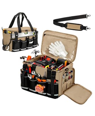 14-Inch Heavy Duty Tool Bag Box Style Storage Design with 17 Pockets
