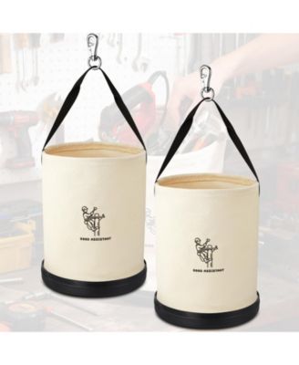 2 Pack 15IN X 12IN Linemen Canvas Tool Bucket Bag