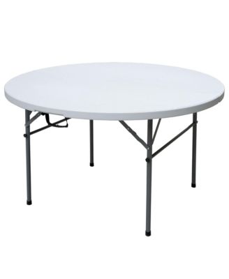 Round Folding Table 4 FT Multipurpose Banquet Table with Secure Base for Indoor Outdoor Use