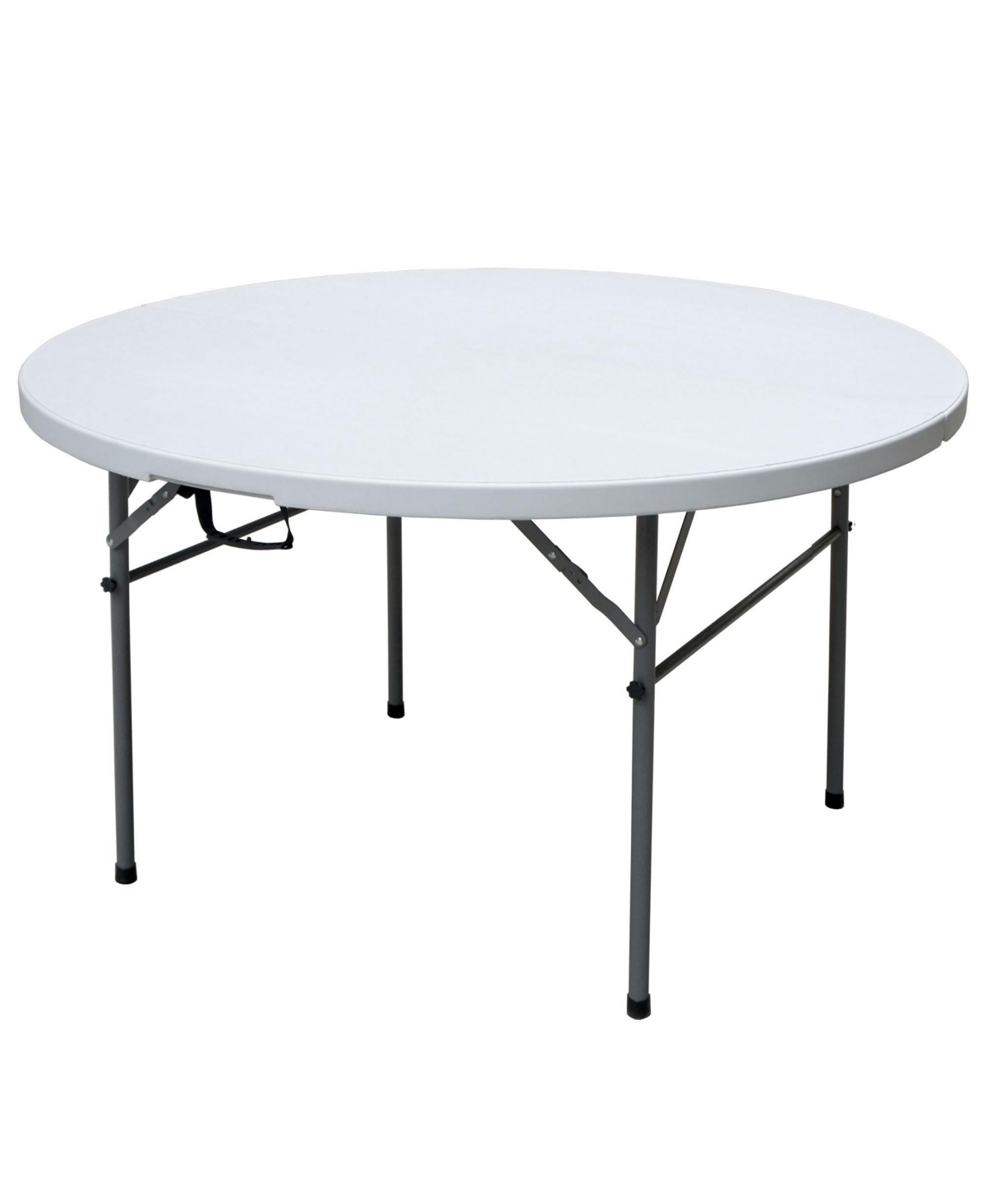 Decksplore Round Folding Table 4 Ft Multipurpose Banquet Table with Secure Base for Indoor Outdoor Use