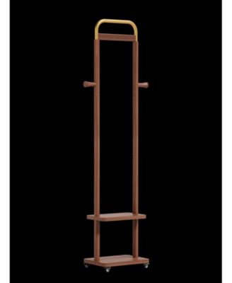 Solid Wood Coat Rack 71-Inch Freestanding Hanger for Bedroom Entryway or Living Room
