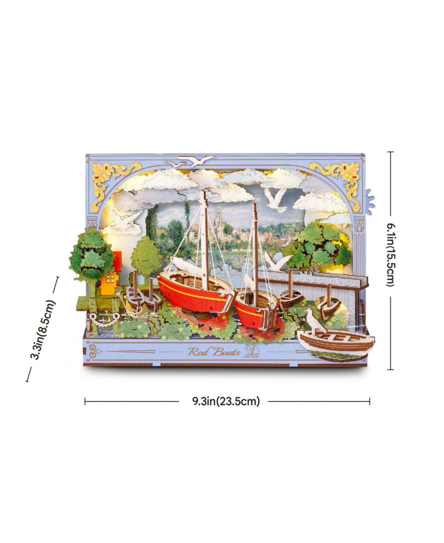 Детские конструкторы Robotime Red Boat 3D Wooden LED Puzzle, Ages 14+ — фото 4