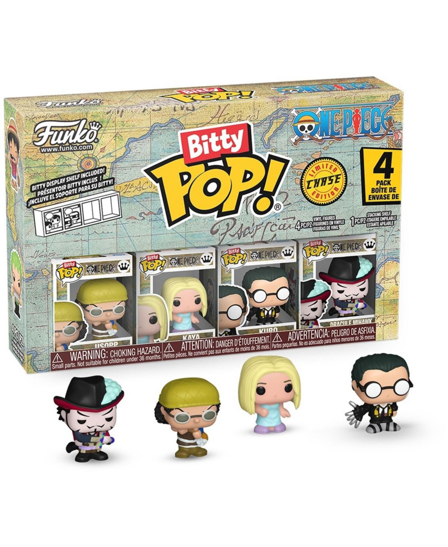 Детские фигурки Funko Bitty Pop One Piece - Usopp 4-Pack Action Figure, Ages 3+, цвет: Open Miscellaneous — фото 1