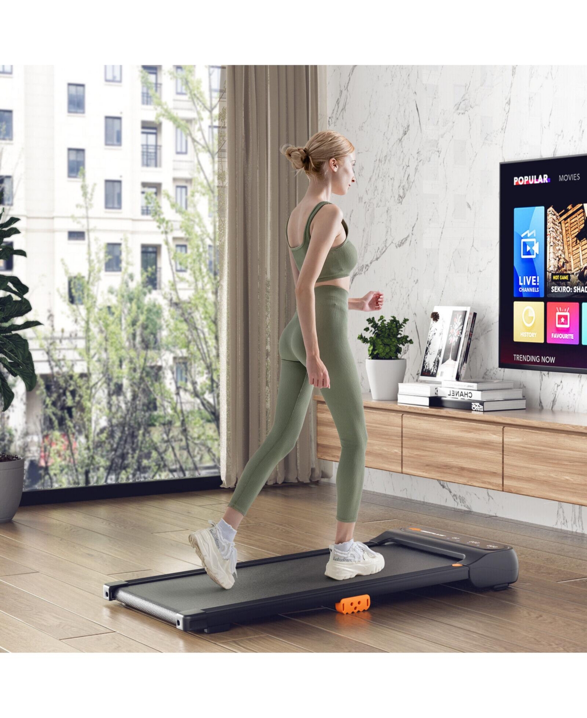 Zeny Under Desk Walking Pad with Watch-Like Remote Control, 2.25HP