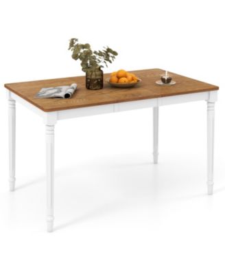 Extendable Dining Table with Rubber Wood Legs for 4 8 People
