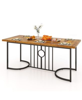 71 Inch Large Dining Table for 6-8 People Rectangular Wood Kitchen Table