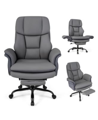 Big and Tall Cross Legged Executive Chair with Retractable Footrest