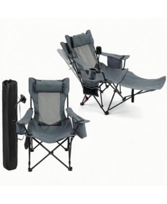 Outdoor Chair, Folding Design, Adjustable Backrest for Camping, Travel and Outdoor Activities