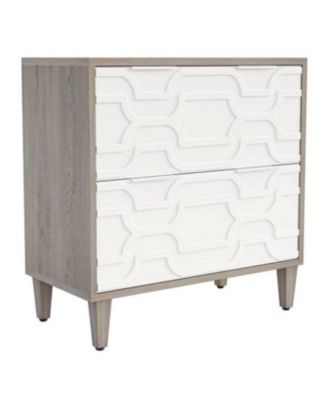 Modern Wood File Cabinet Printer Stand with 2 Storage Drawers