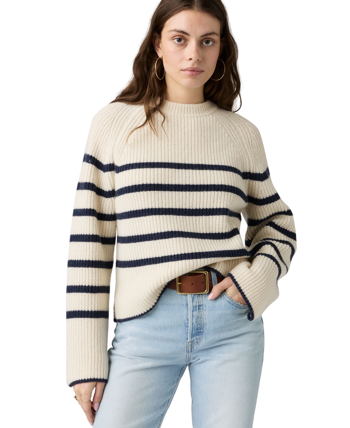 Levi's Women's Frida Long-Sleeve Crewneck Stripe Sweater