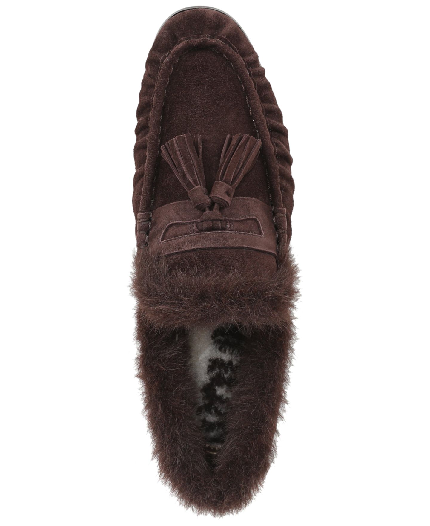 Женские туфли Sam Edelman Lana Fur Tassel Slip-On, цвет: Замшевый — фото 4