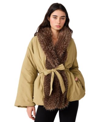 Women's Millarca Puffer Faux-Fur Shawl-Collar Jacket
