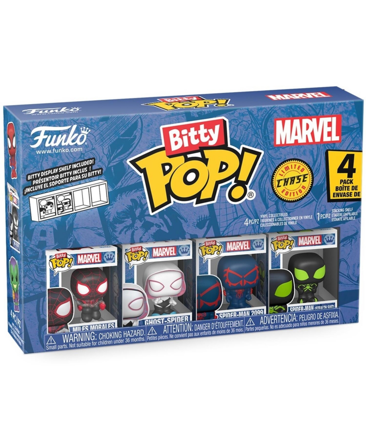 Funko Pop! Bitty Pop Spider-Man Miles Morales Series 2 Action Figures, 4-Pack, 3+ Years