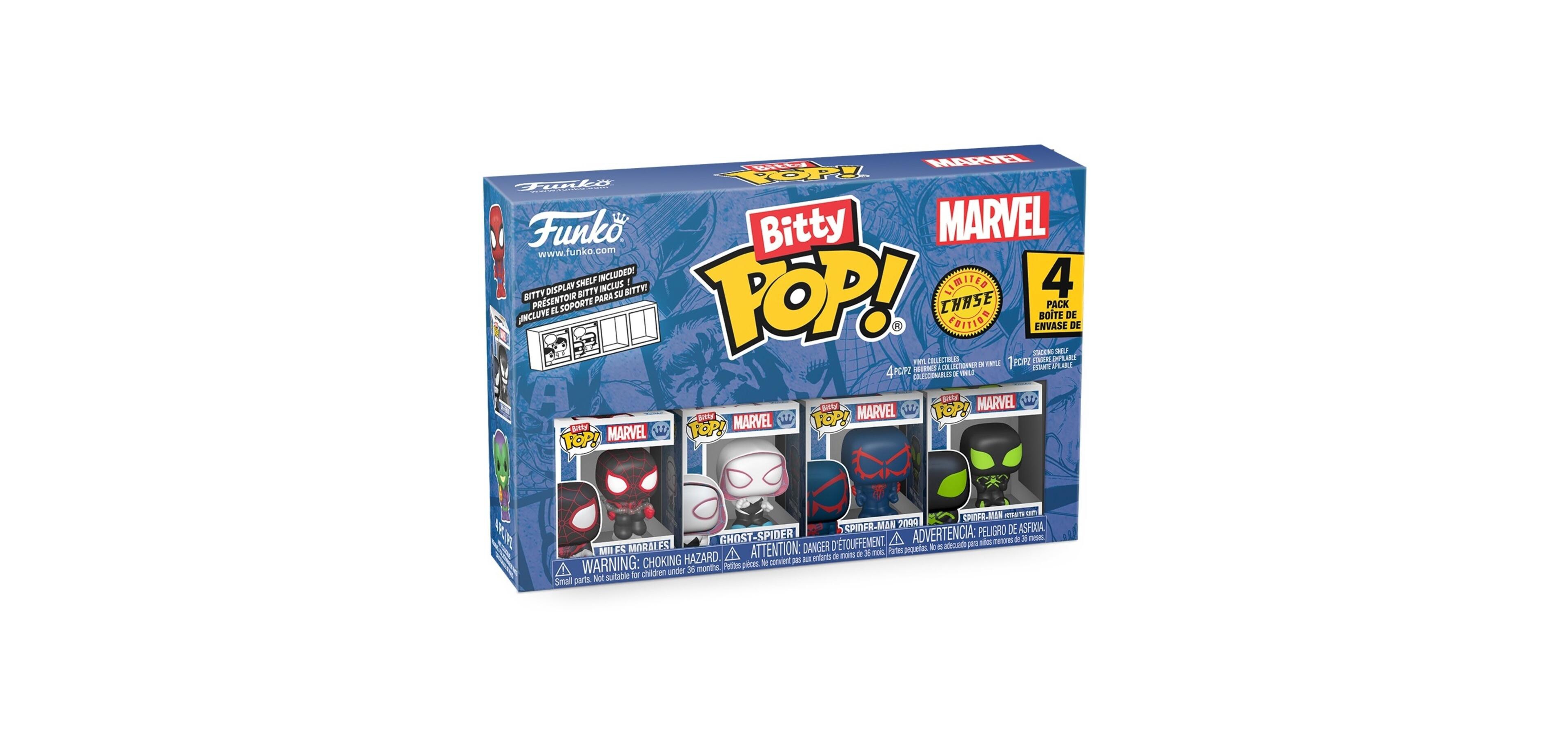 Funko Pop! Bitty Pop Spider-Man Miles Morales Series 2 Action Figures, 4-Pack, 3+ Years