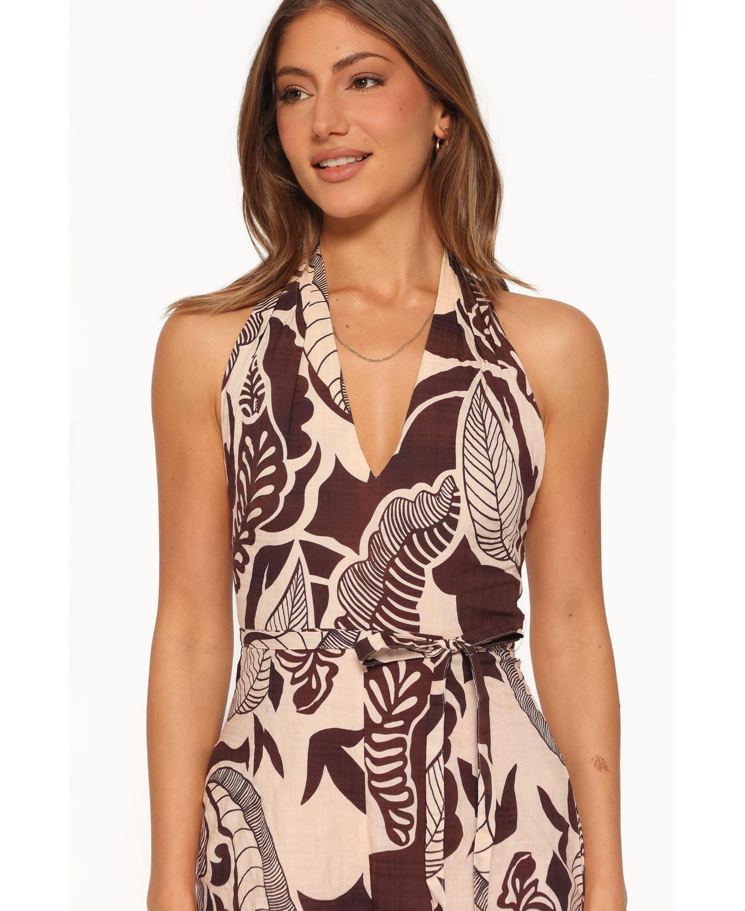 Women's Kehlani Halter Wide-Leg Open-Back Jumpsuit