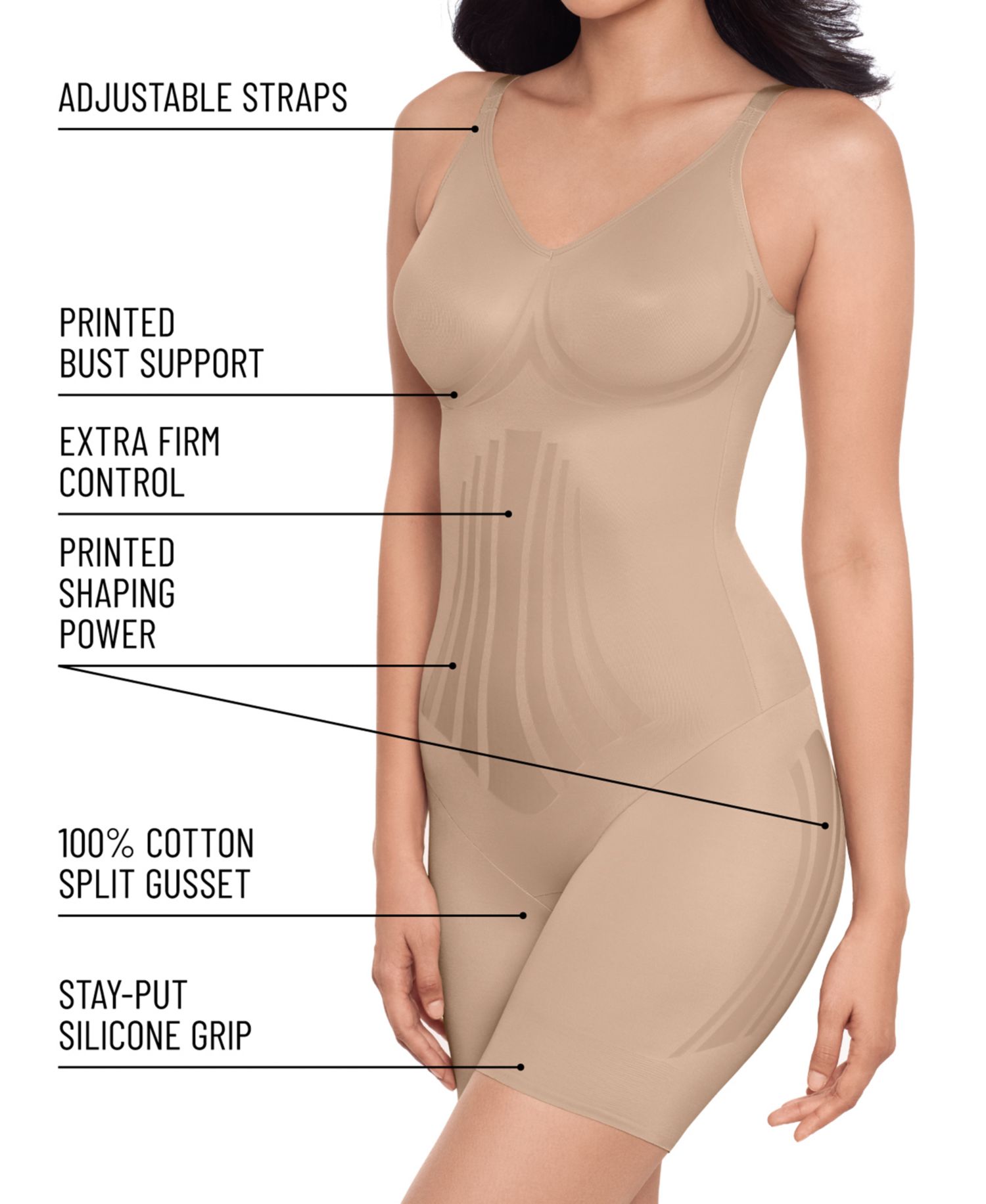 Women's Modern Miracle Thigh Slimmer Bodysuit 2562