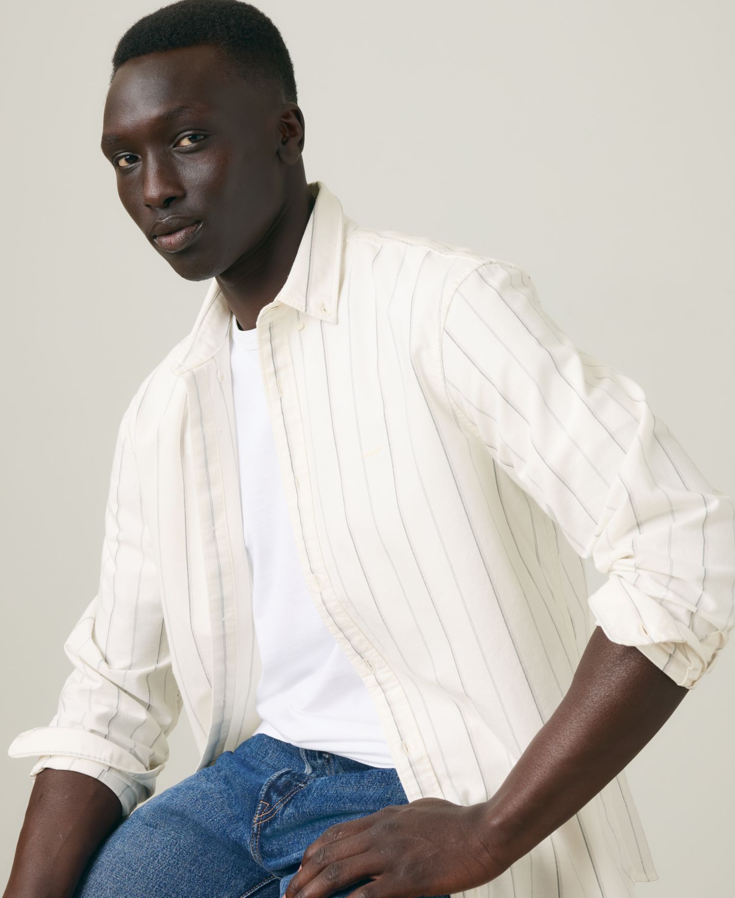 Мужская рубашка Levi's Button-Down Long-Sleeve, цвет: Облачный — фото 4