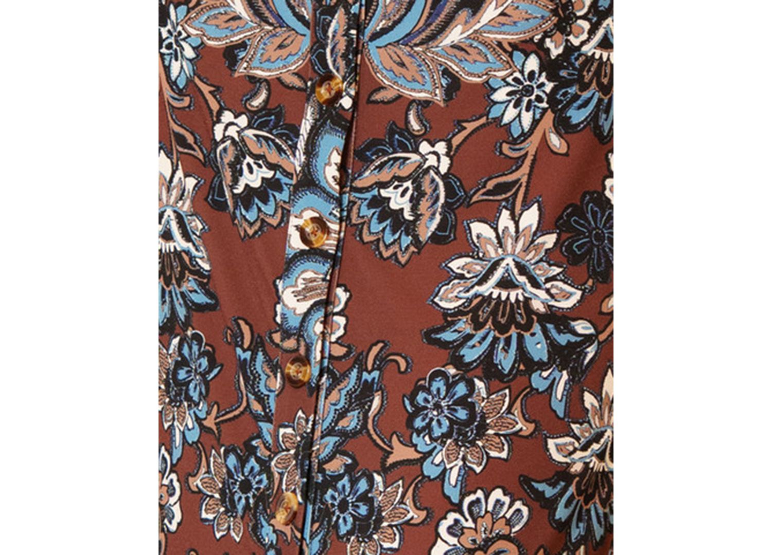 Women's Printed Long-Sleeve Collared Dress