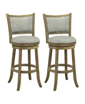 Swivel Bar Stools Set of 2 with Soft-padded Back and Seat