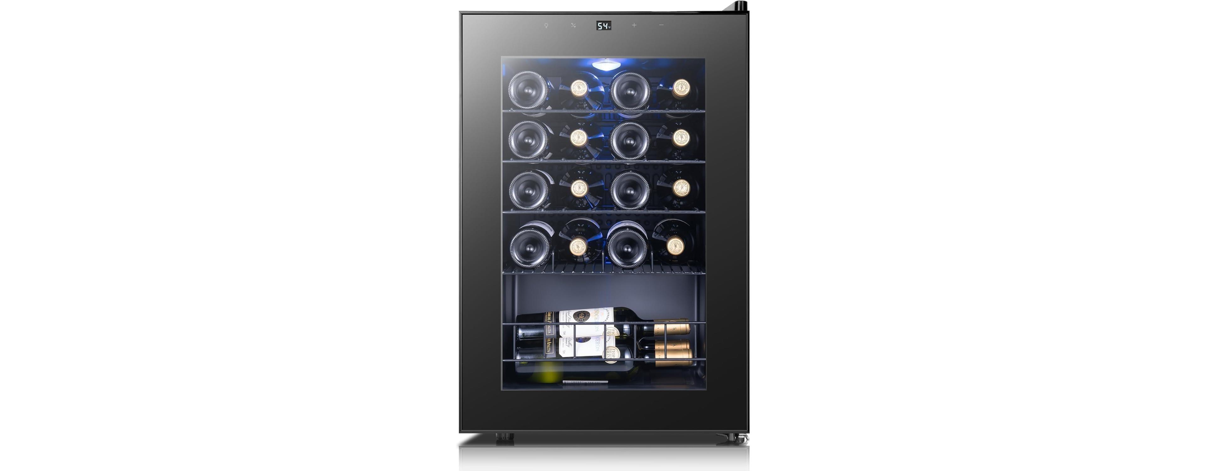 Yeego Mini Cooler 12 Bottles Small Fridge With Glass Door Movable Rack 37-65degree Tabletop Built-in Under Counter Portable For Home and Office