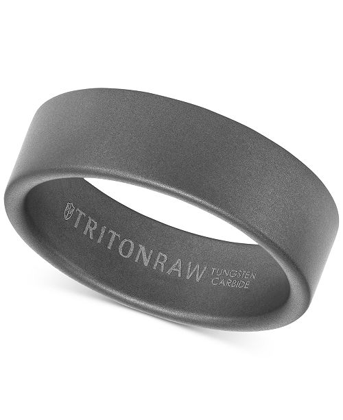 Triton Pure Raw Men's Band in Tungsten & Reviews Rings Jewelry