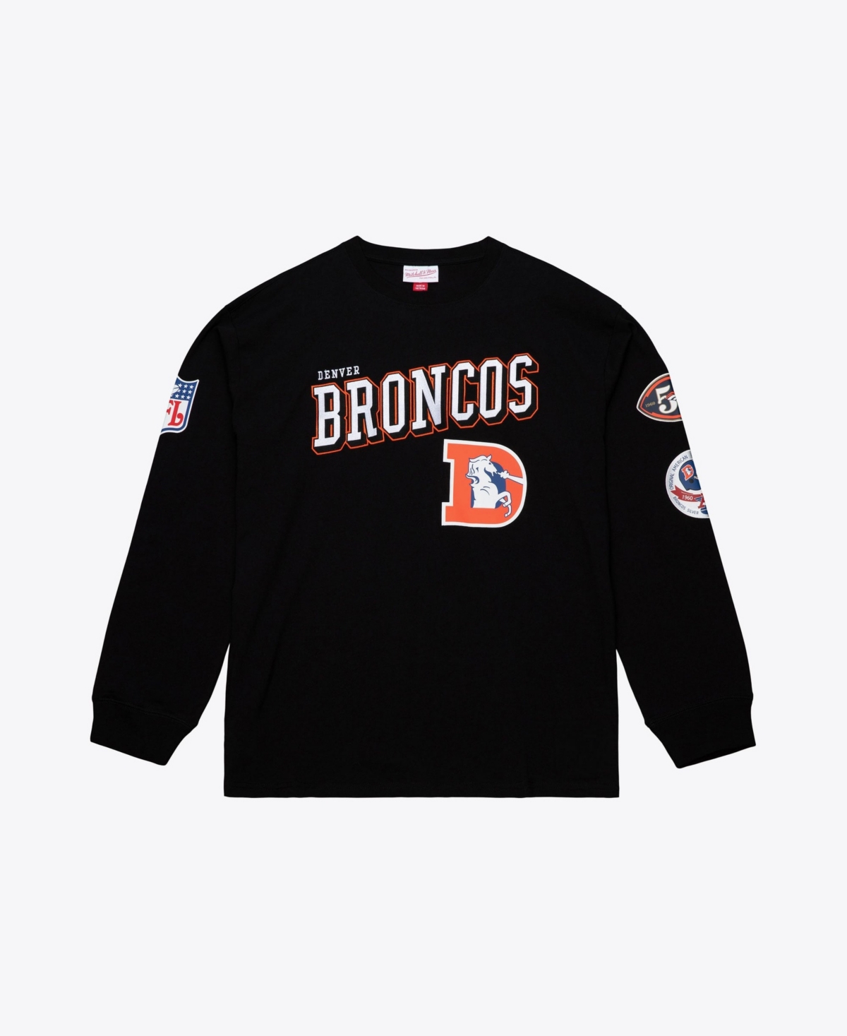 Men's Mitchell & Ness  Black Denver Broncos Big & Tall Training Camp Long Sleeve T-Shirt