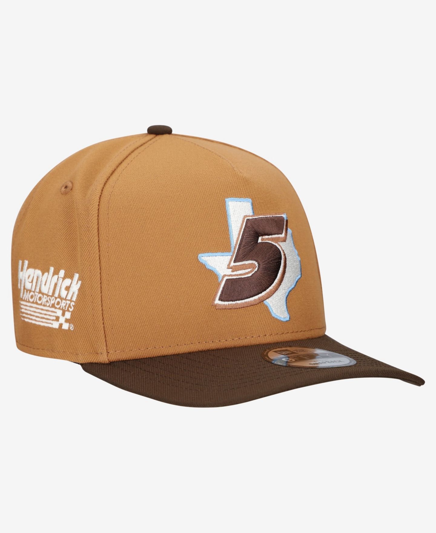 Мужская кепка New Era Brown Kyle Larson Texas A-Frame 9FIFTY Snapback Hat — фото 1