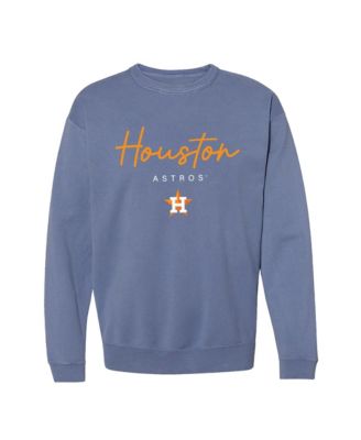 Women's  Navy Houston Astros Pigment Dye Crewneck Sweatshirt