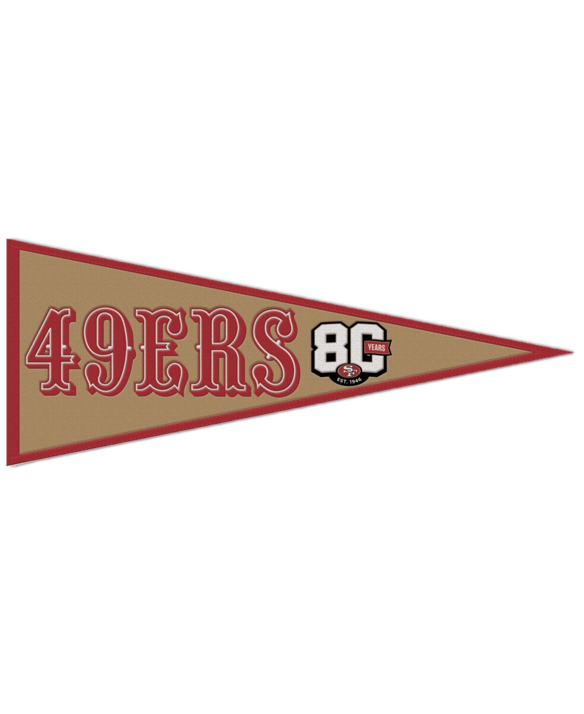 Wincraft San Francisco 49ers 80th Anniversary 13" x 32" Wool Pennant