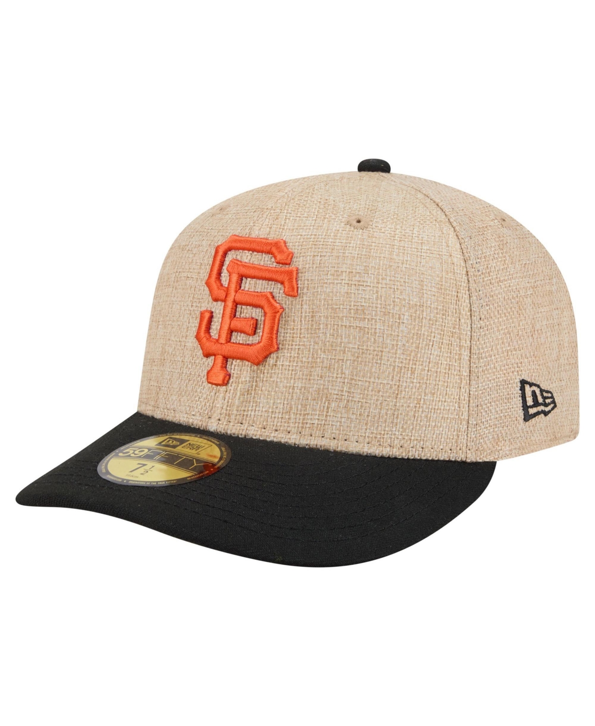 New Era Men's Natural/Black San Francisco Giants Twine 59FIFTY Fitted Hat