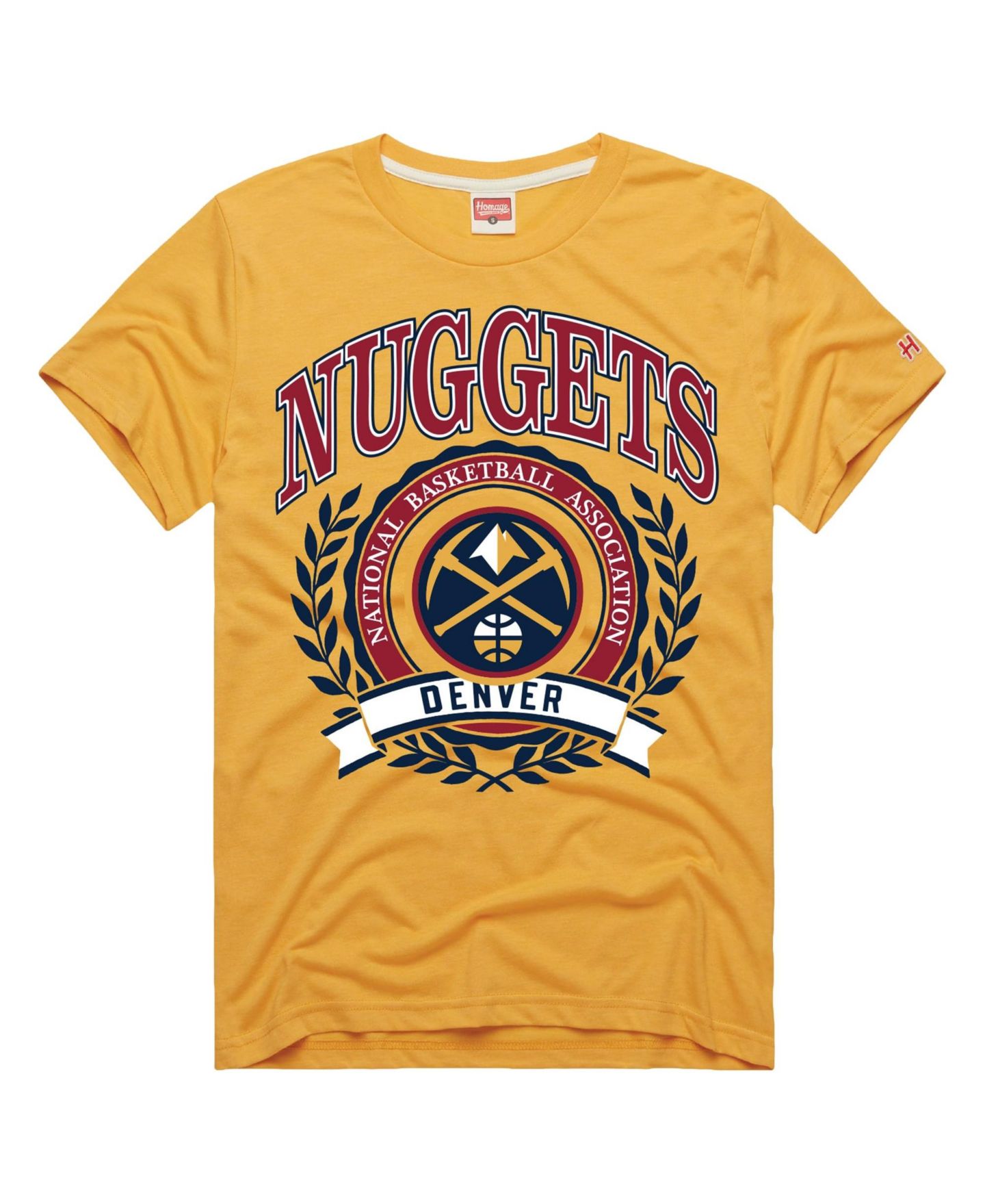 Футболка Homage Gold Denver Nuggets Crest Tri-Blend — фото 1