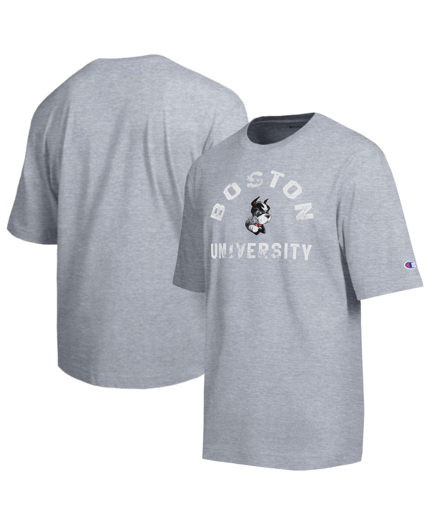 Мужская футболка Champion Heather Gray Boston University Weathered Team — фото 1
