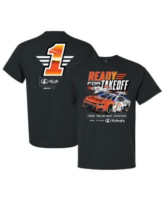 Men's Black Ross Chastain #1 Kubota T-45 Flag T-Shirt