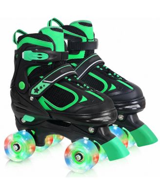Adjustable Quad Roller Skates Light Up Wheels Indoor Outdoor Sports Birthday Gift